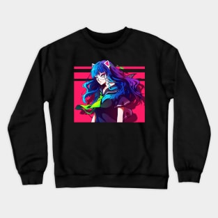 The anime girl in a cat mask Crewneck Sweatshirt